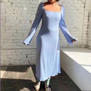 NWT Lisa Says Gah Ribbed Square Neck Roya Midi Dress